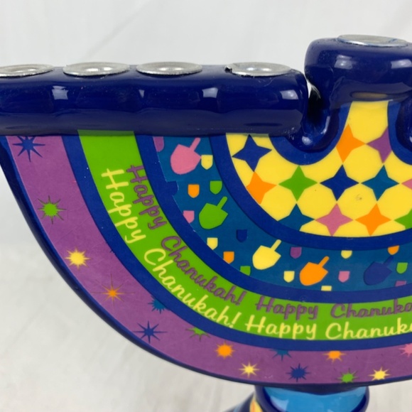 Colorful Ceramic Menorah Hanakah Jacob Rosenthal Judaica Collection F Timinsky - Picture 4 of 10